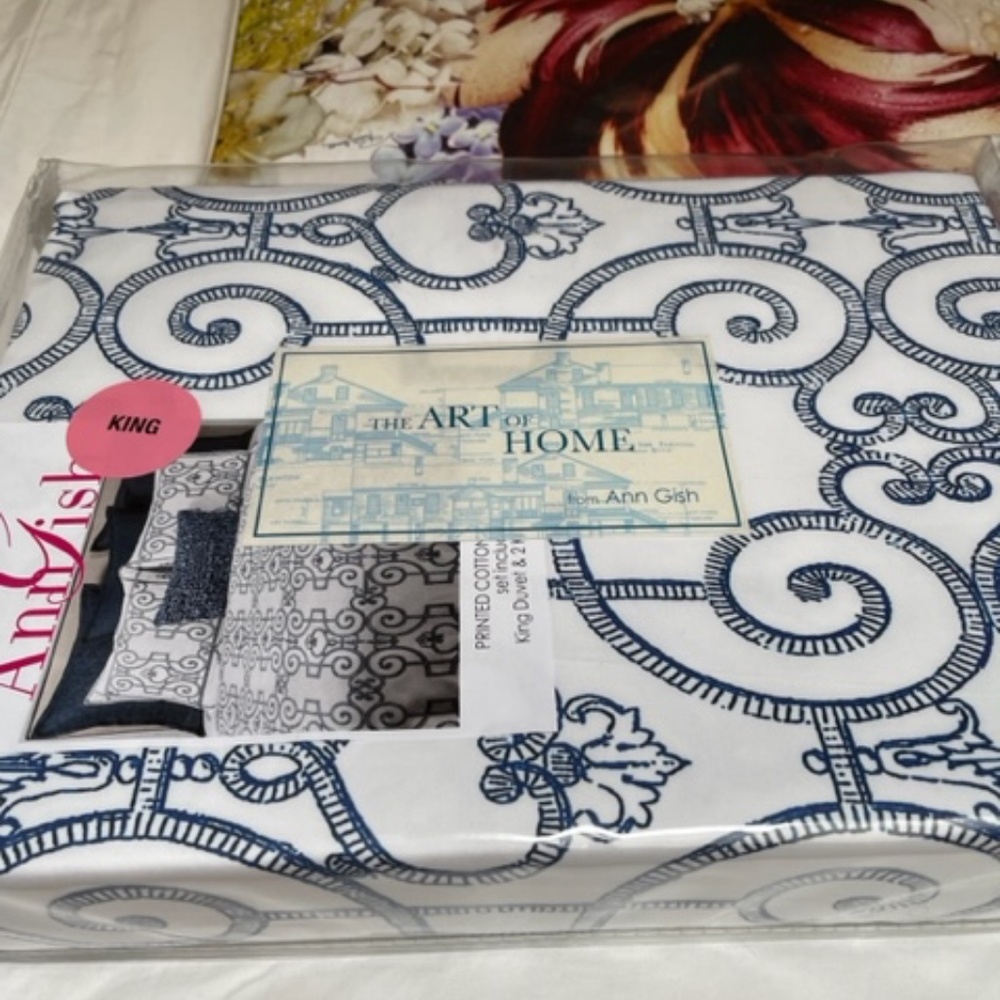 Ann Gish Iron Gate Blue King Duvet